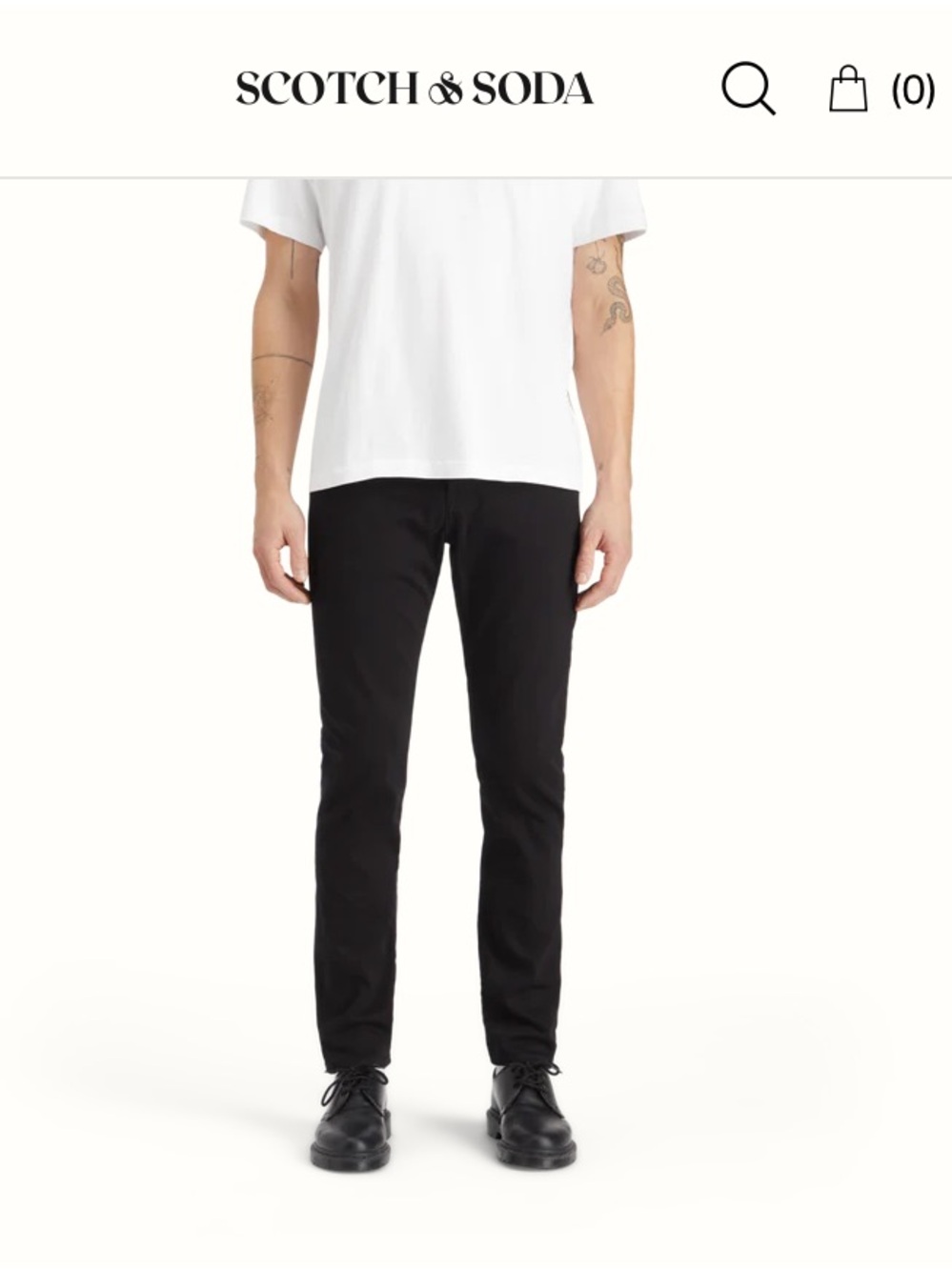 Scotch & Soda Men's Button Fly Slim Jeans in Black
